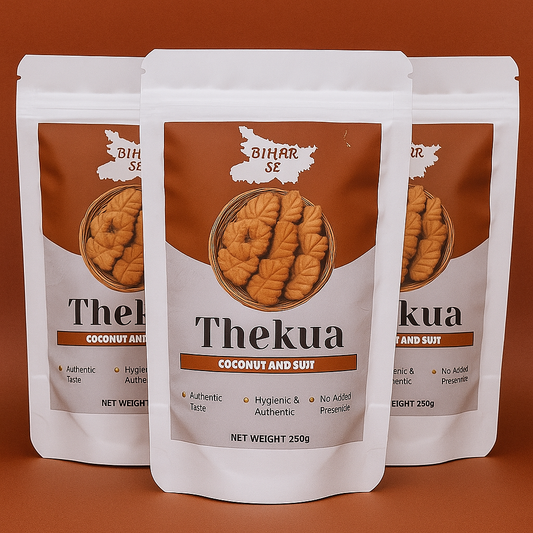 BiharSe Premium Thekua – Coconut & Suji | Authentic Traditional Snack | Pack of 3 (250g each)