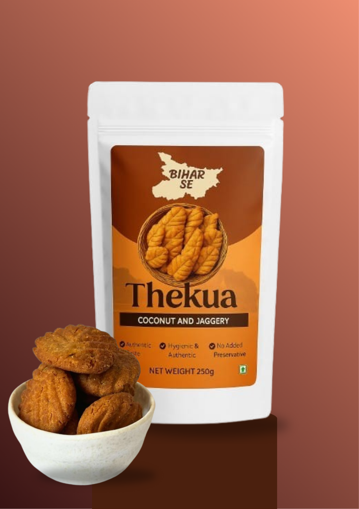 Traditional Coconut & Jaggary Thekua Biharse |